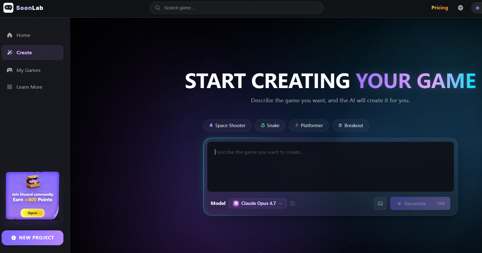 create your games with Soonlab